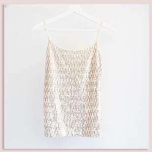 Ann Taylor Loft Gold Sequin Cami